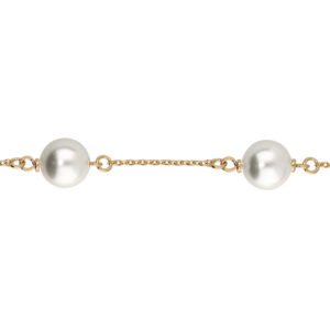 Bracelet plaqué-or perles blanches