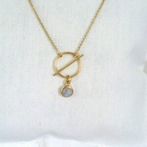 Collier Or et pierre de lune