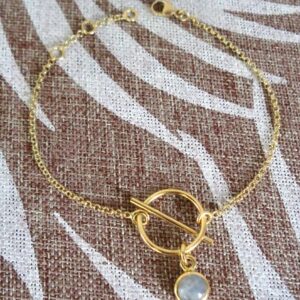Bracelet Or et pierre de lune
