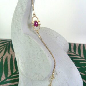 Bracelet Or et rubis cabochon
