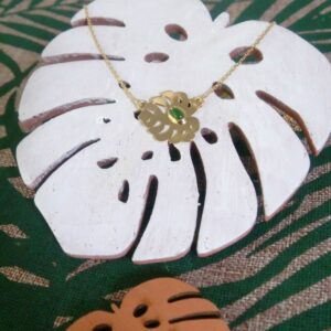 Collier Or et Grenat vert