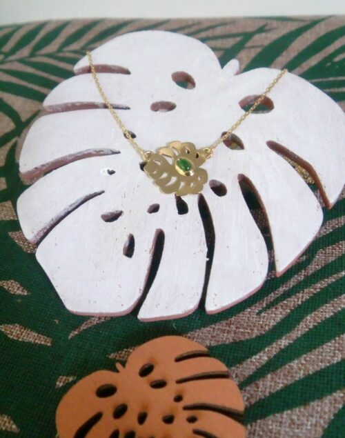 Collier Or et Grenat vert