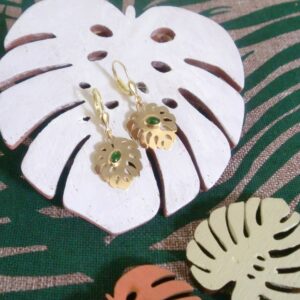 Boucles d'oreilles Grenats verts