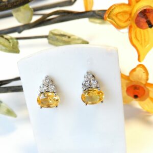Boucles d'oreilles Saphirs jaunes