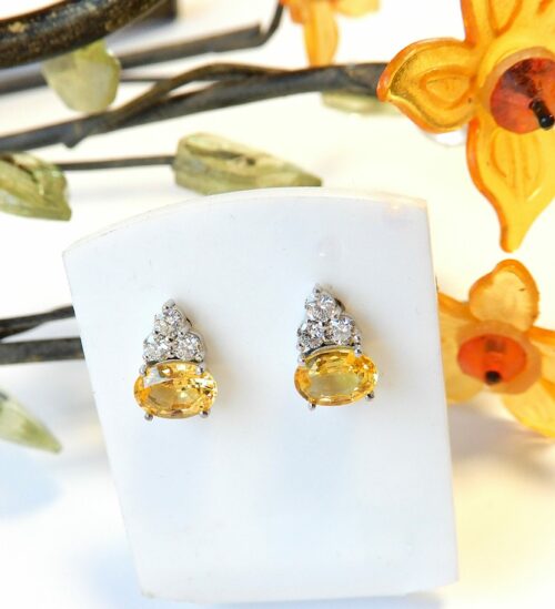 Boucles d'oreilles Saphirs jaunes