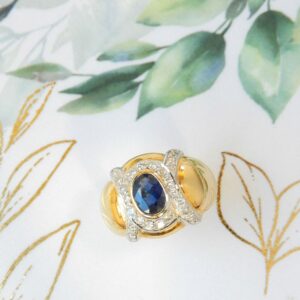 Bague Or Saphir et Diamants
