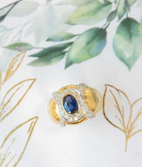 Bague Or Saphir et Diamants