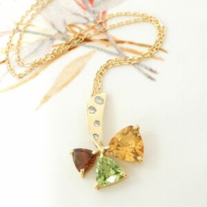 Pendentif Or multi pierres