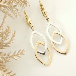 Boucles d'oreilles 2 ors forme navette