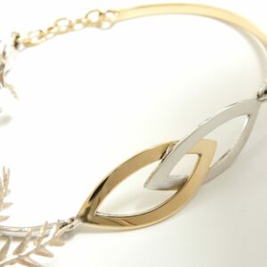 Bracelet 2 ors forme navette