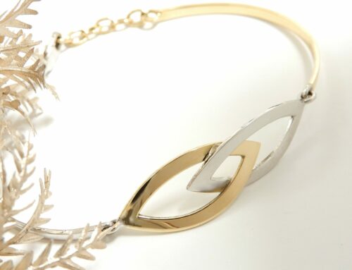 Bracelet 2 ors forme navette