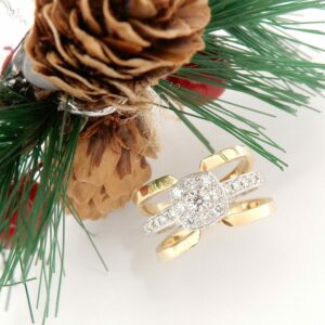 Bague 2 Ors et diamants