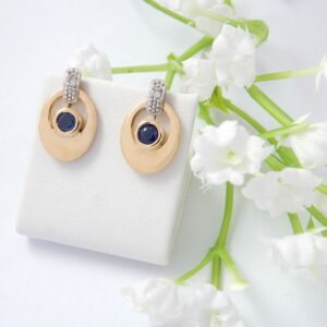 Boucles d'oreilles or saphirs et diamants