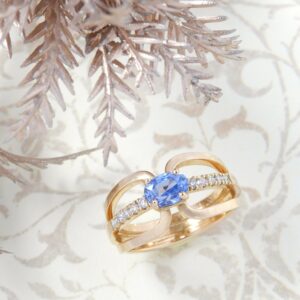 Bague or Saphir et diamants