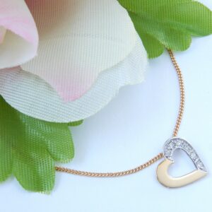 Pendentif  cœur or et diamants