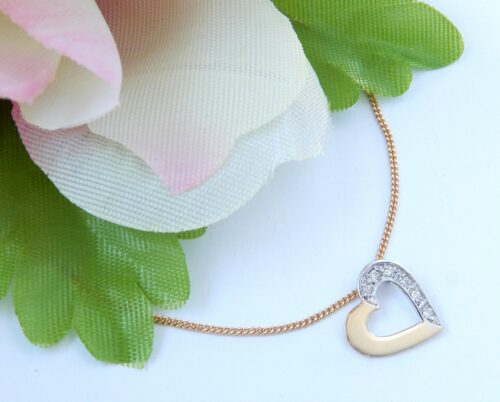 Pendentif  cœur or et diamants