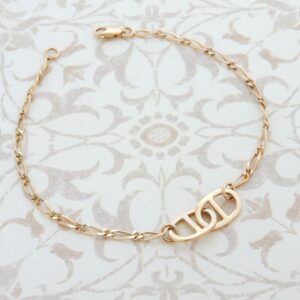 Bracelet or avec motifs mailles marine